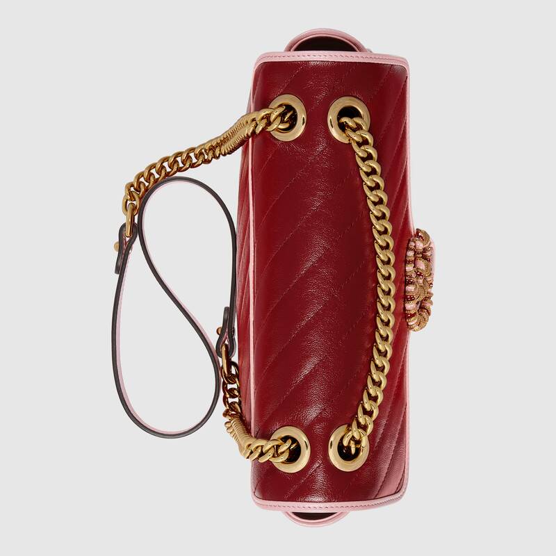 Gucci GG Marmont Small Matelasse Shoulder Bag 443497 Dark Red